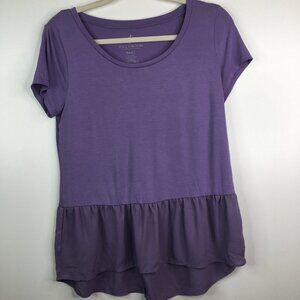 Juicy Couture Hi/low peplum ruffled hem tee.